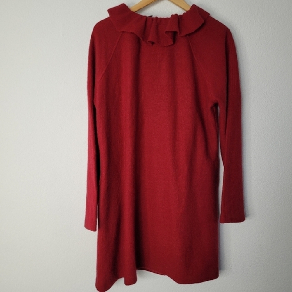 Verve red 100% wool cardigan sweater - Picture 7 of 10